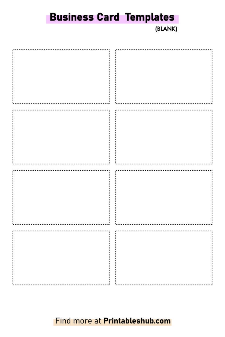 Free Printable Blank Business Card Template PDF Included Worksheets 