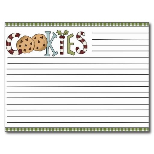 Free Printable Blank Christmas Recipe Cards Free Templates Printable