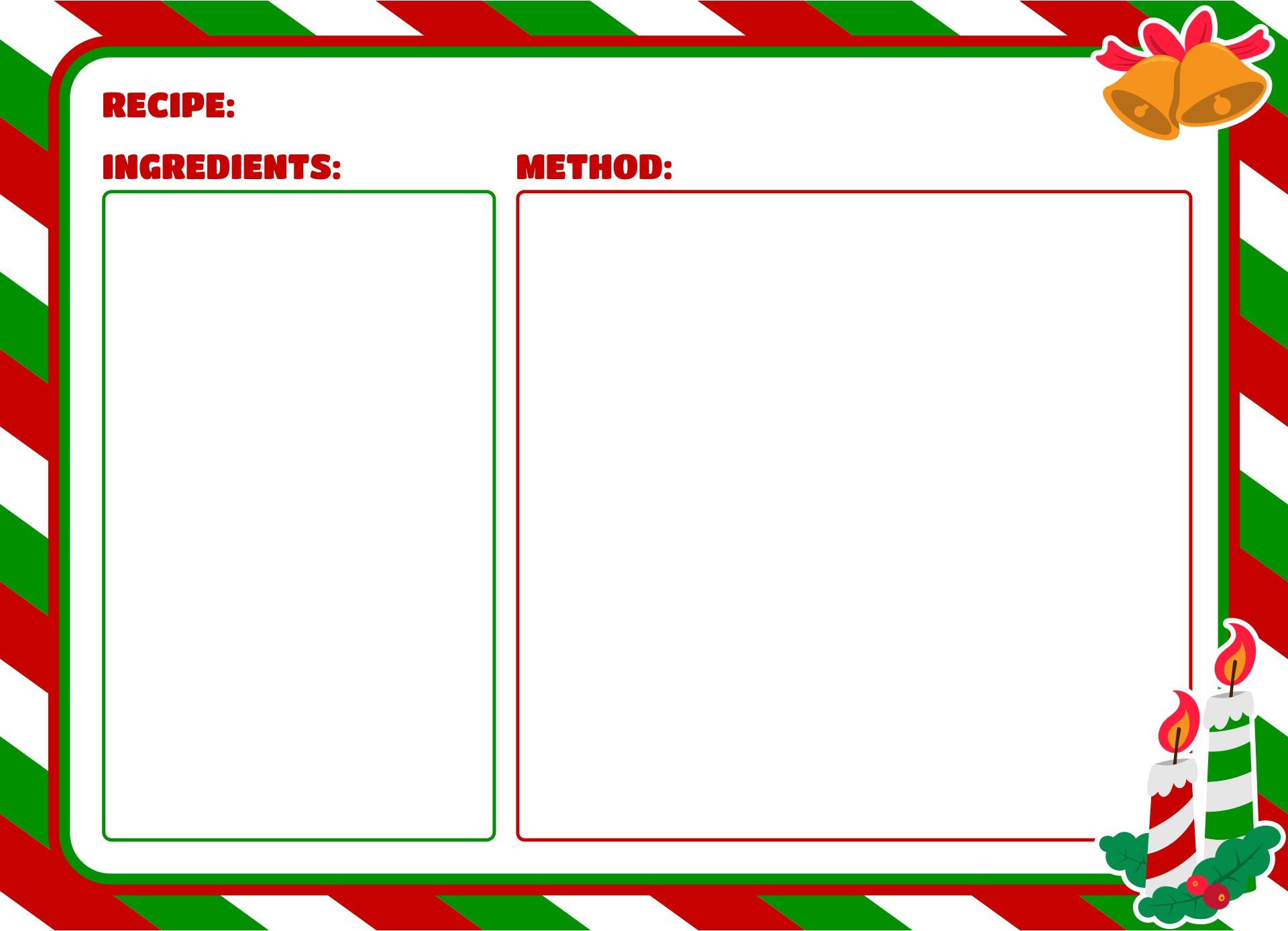 Free Printable Blank Christmas Recipe Cards Printable Vrogue co