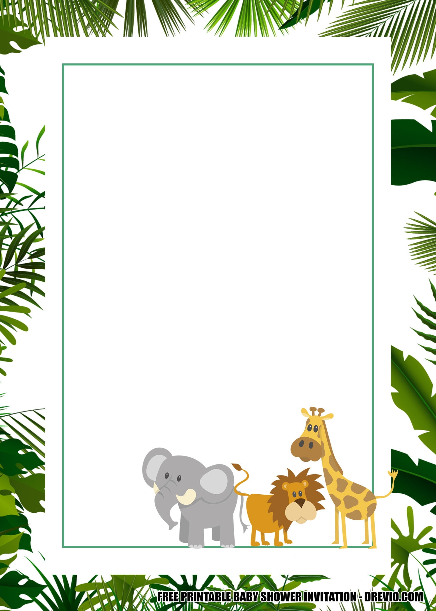 blank safari theme invitation template free