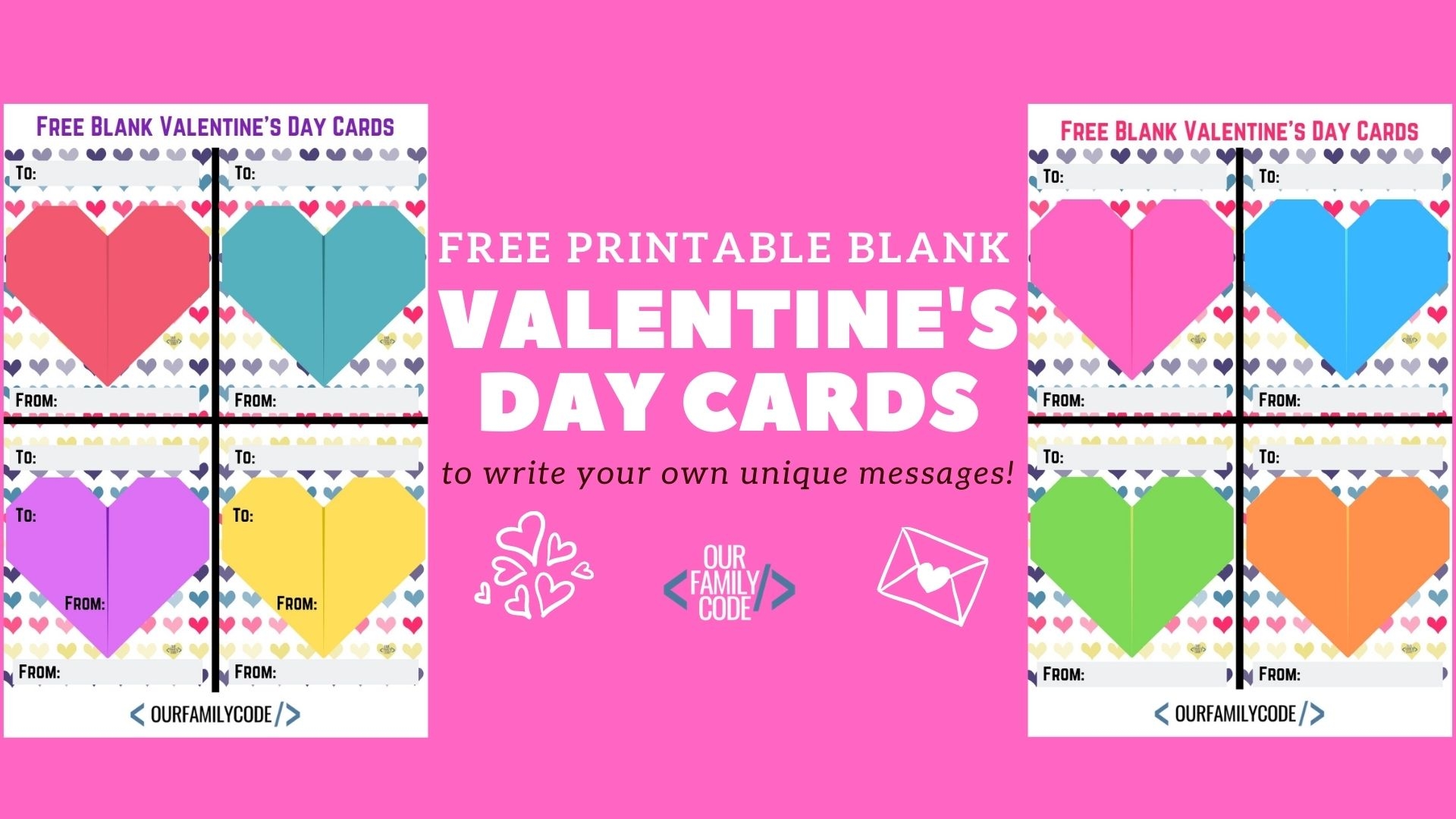 Free Printable Blank Valentine 39 s Day Cards Our Family Code
