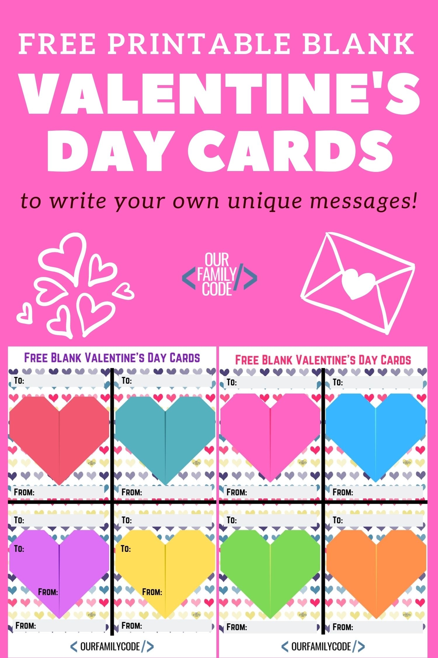Free Printable Blank Valentine 39 s Day Cards Our Family Code