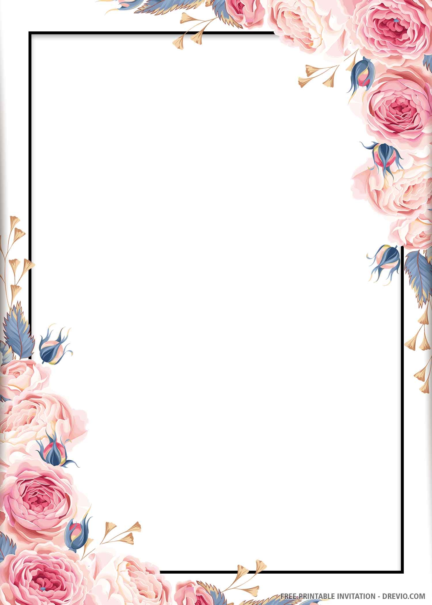 blue and white invitation template