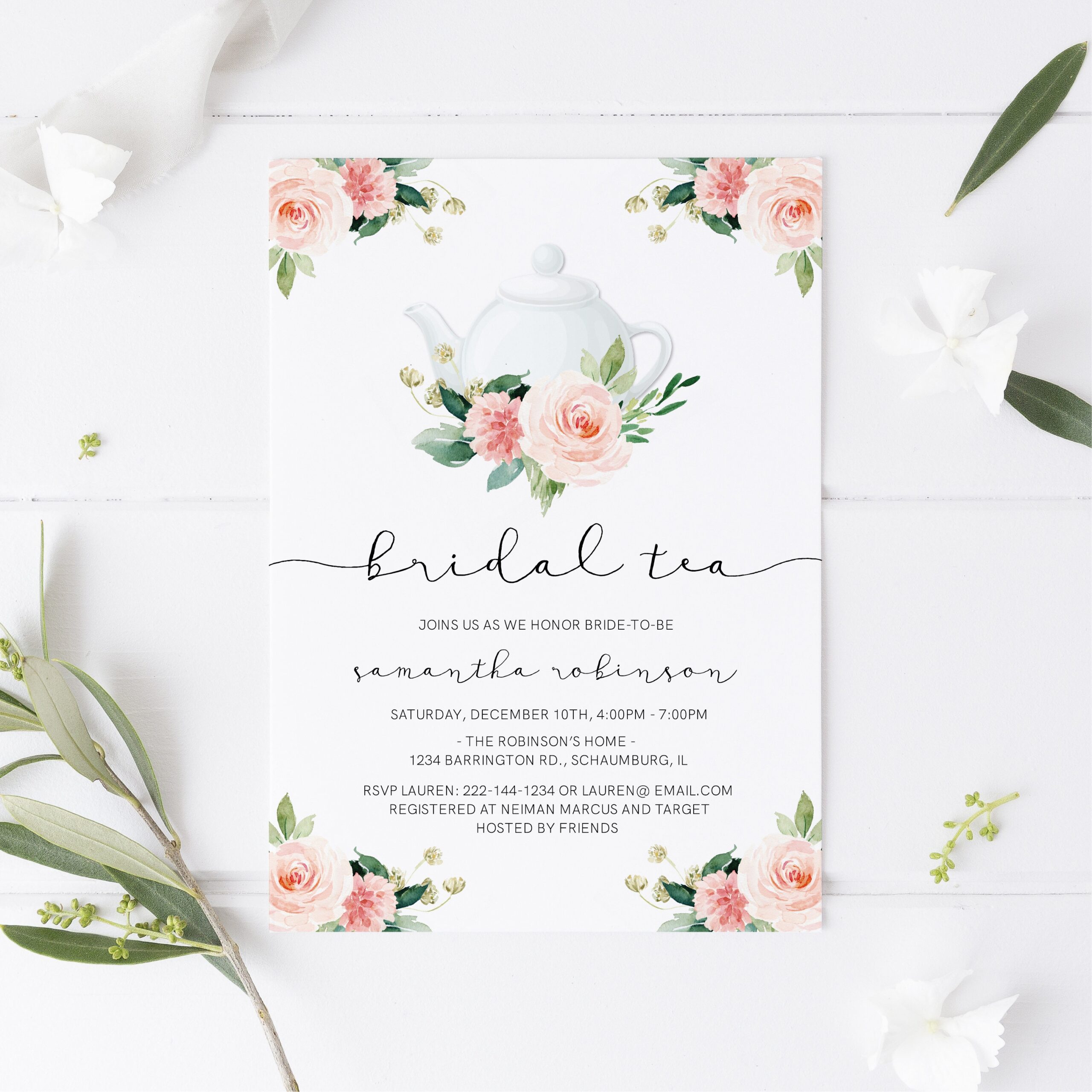 Free Printable Bridal Tea Party Invitations Printable Form Templates