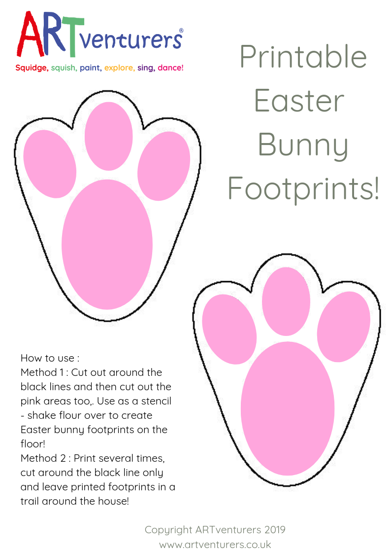 free printable bunny feet template