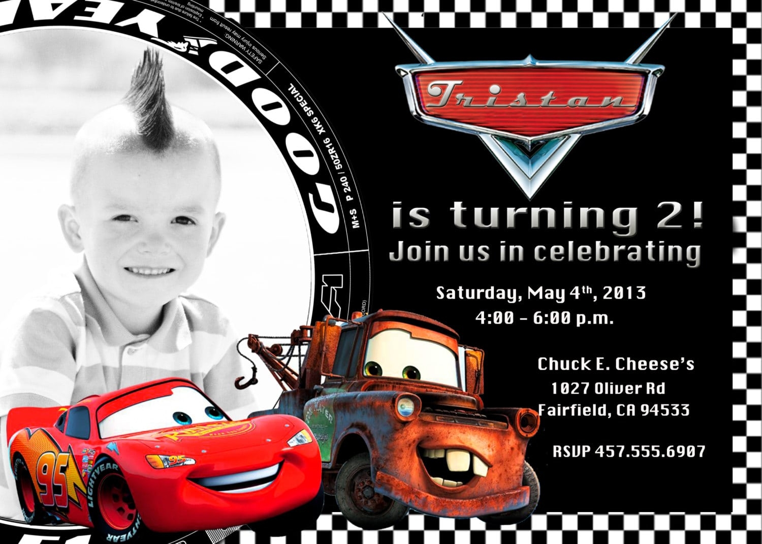 Free Printable Cars 2 Birthday Invitation