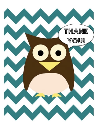  free Printable Chevron Owl Thank You Cards Fit Mama Real Food