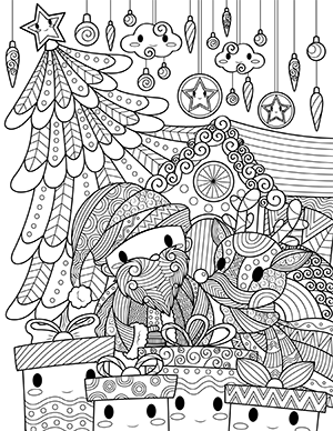 free printable christmas adult coloring pages