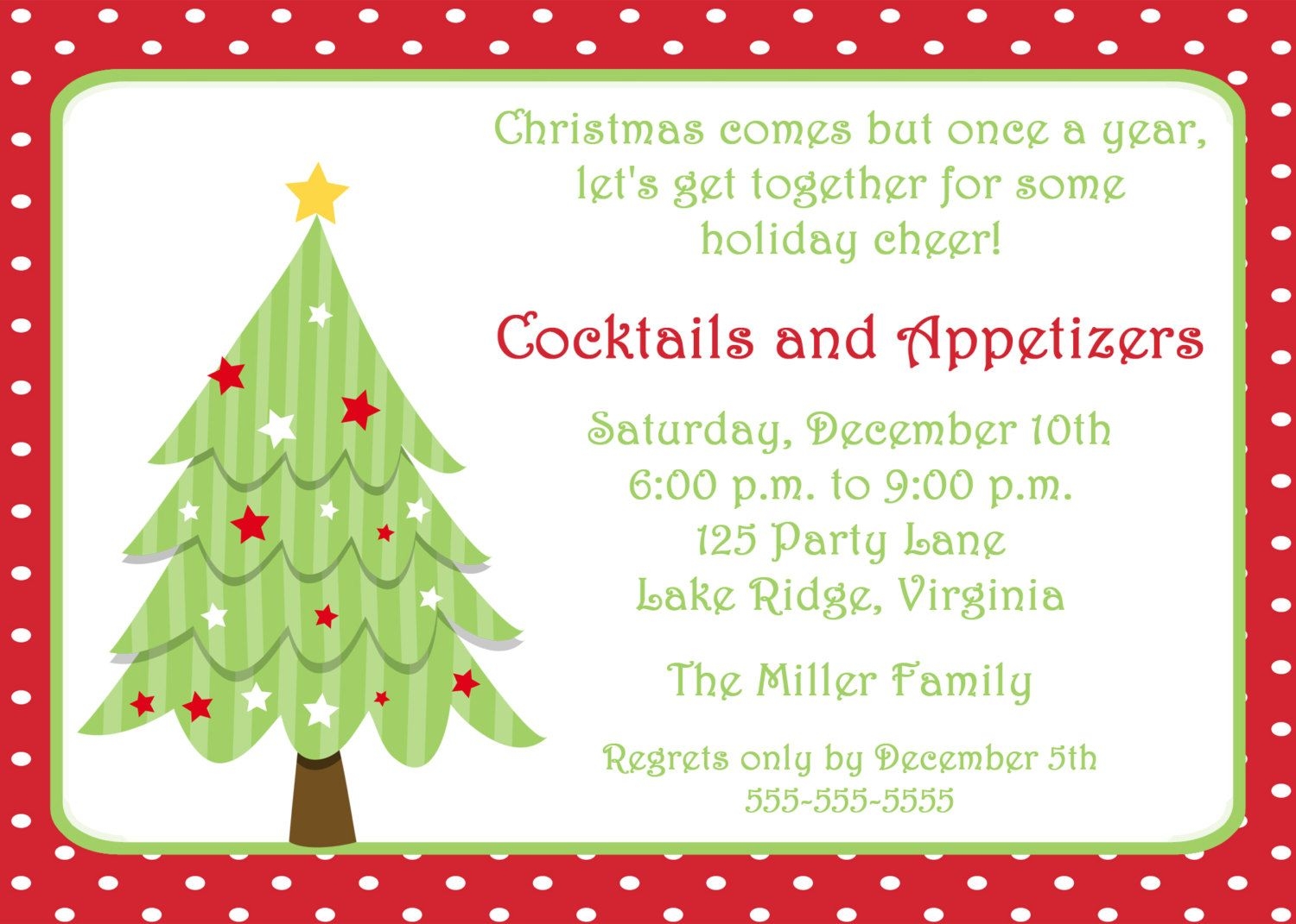 Free Printable Christmas Invitation Template