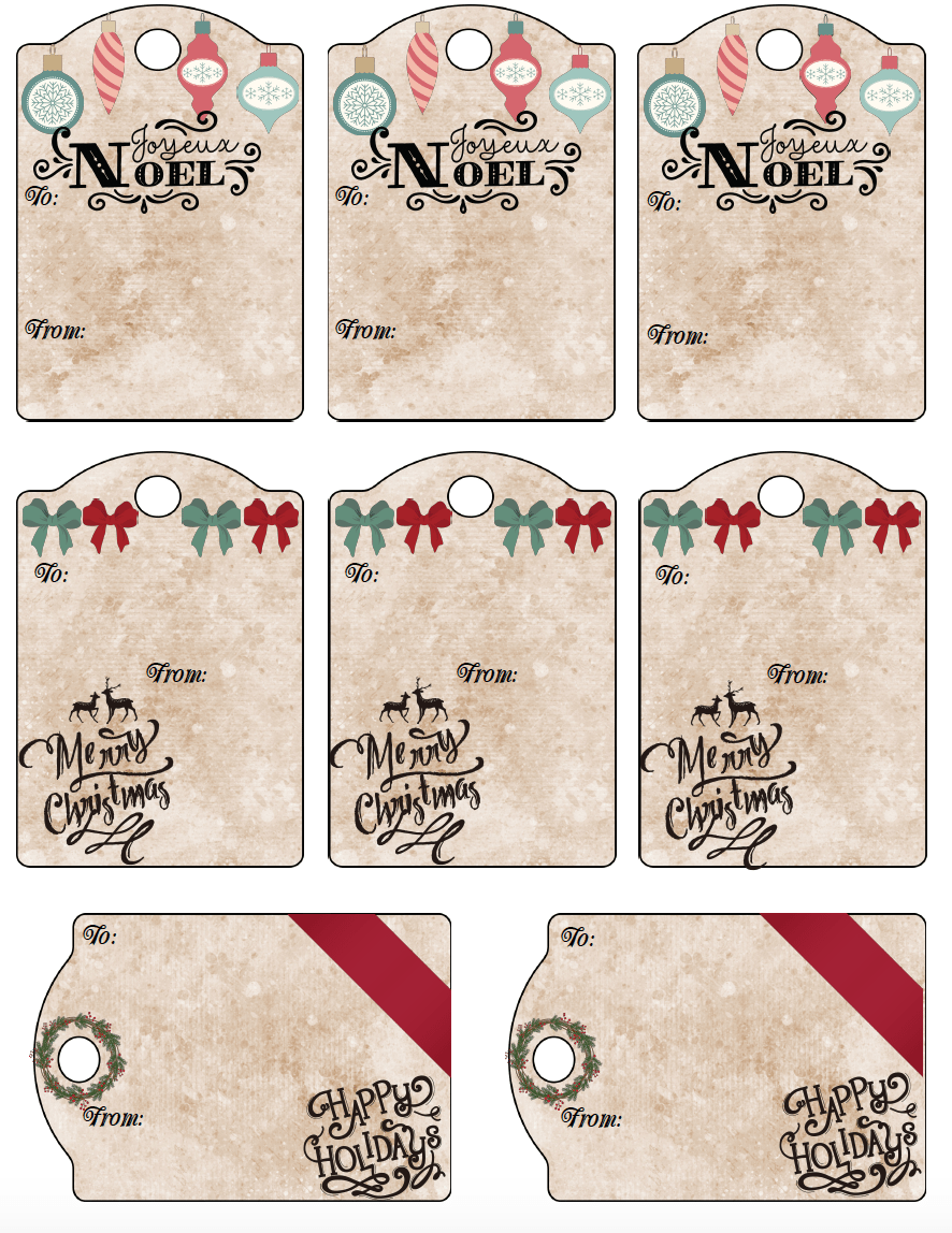 free printable christmas tags templates