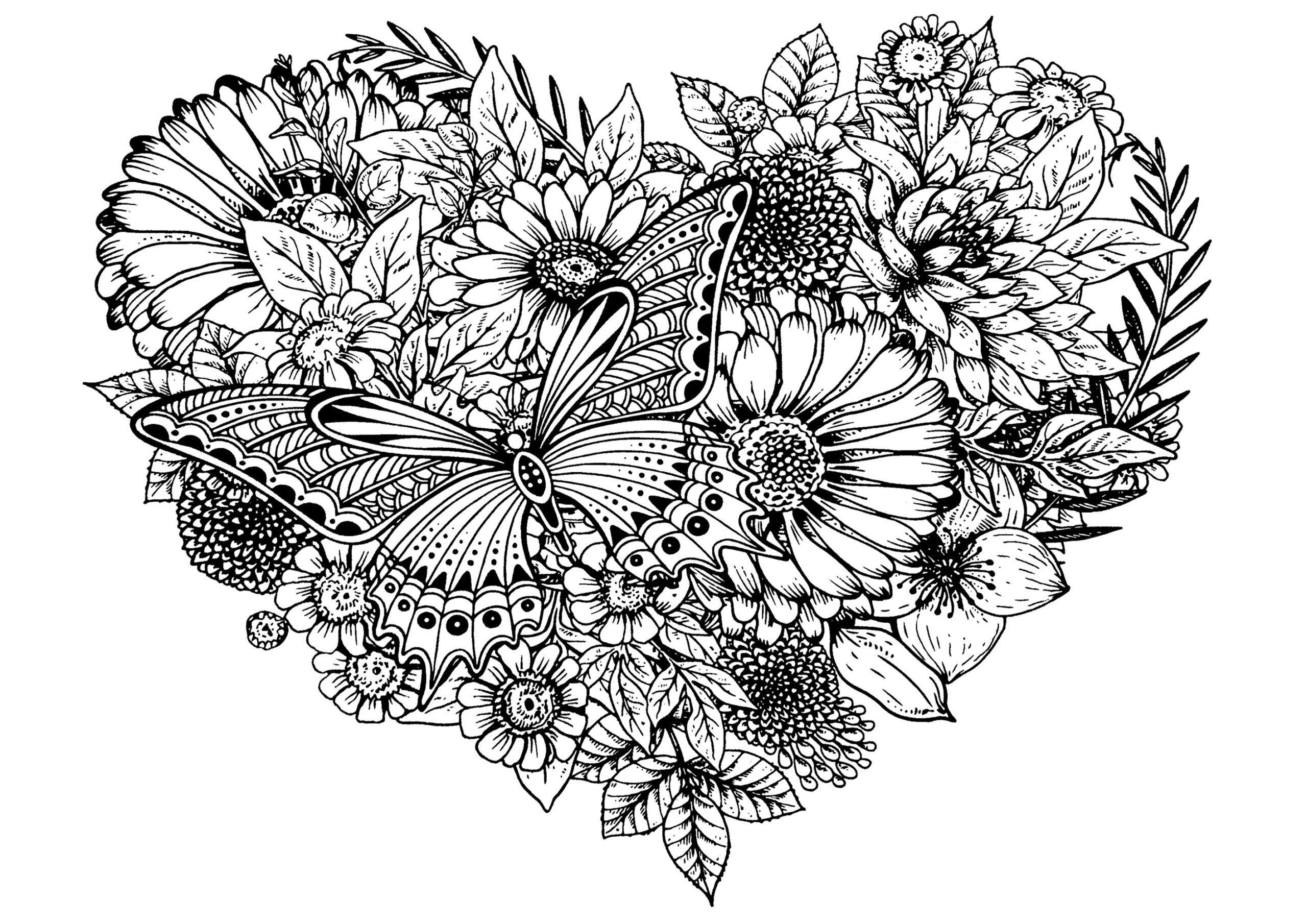Free Printable Coloring Pages Flowers And Butterflies Free Coloring 