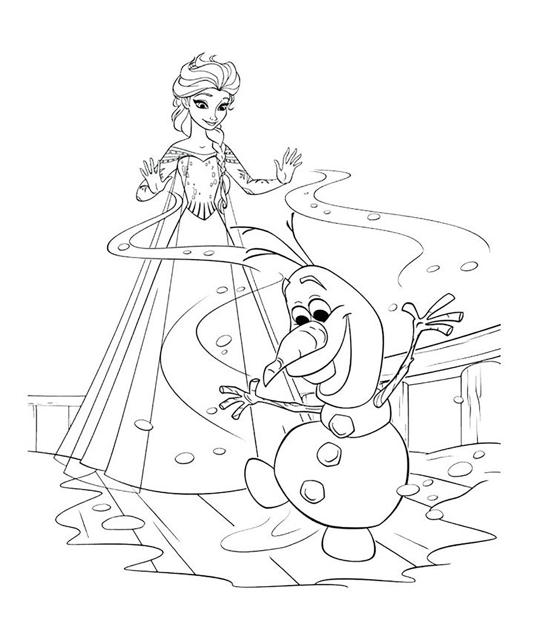 frozen coloring pages free printable
