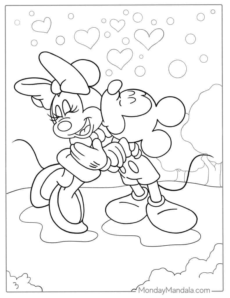 Mickey Mouse And Minnie Mouse Coloring Pages