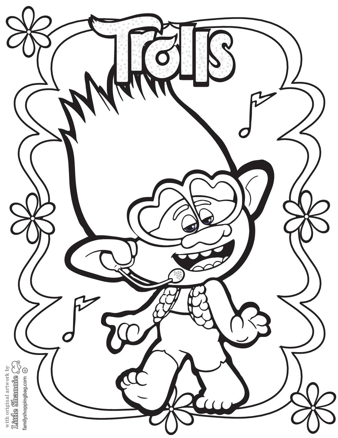 free printable trolls coloring pages