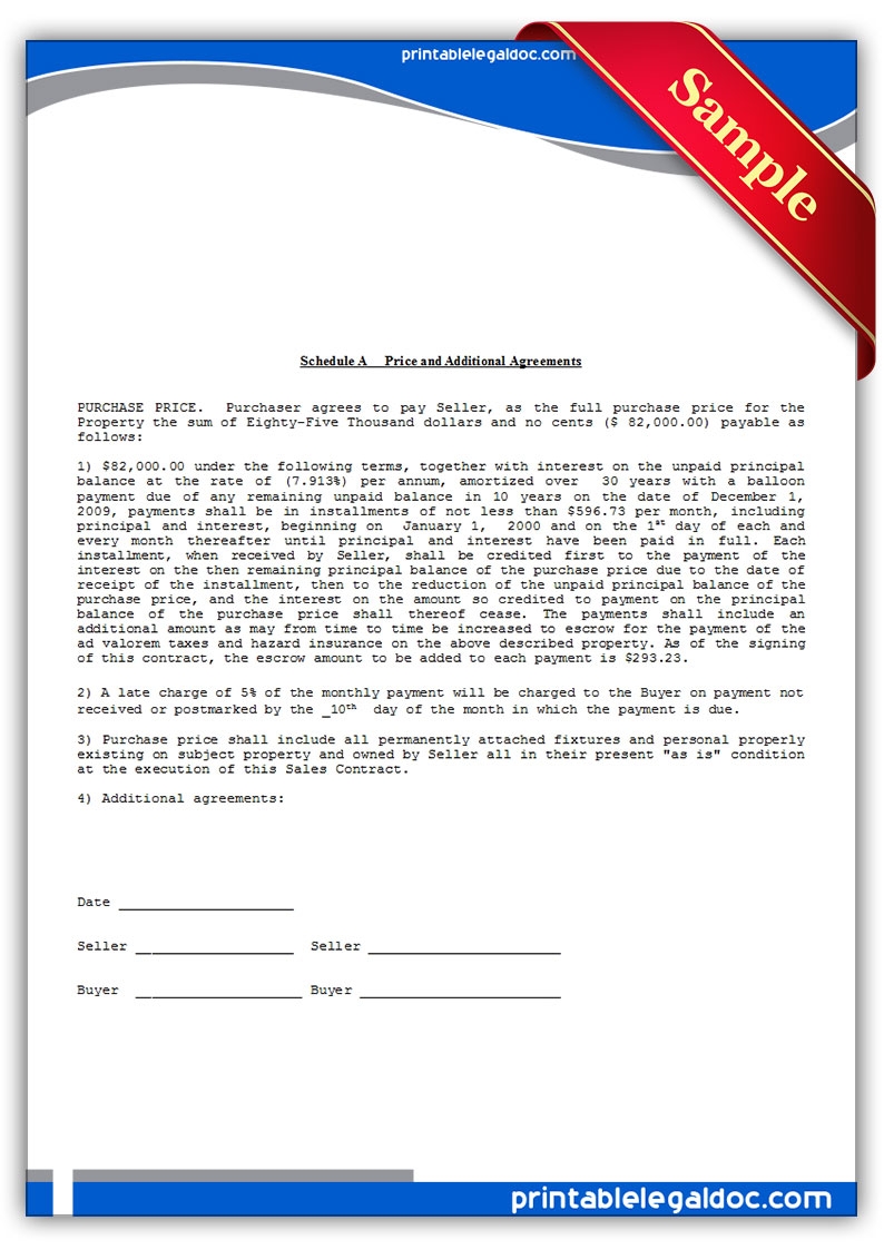 free printable contract for deed template