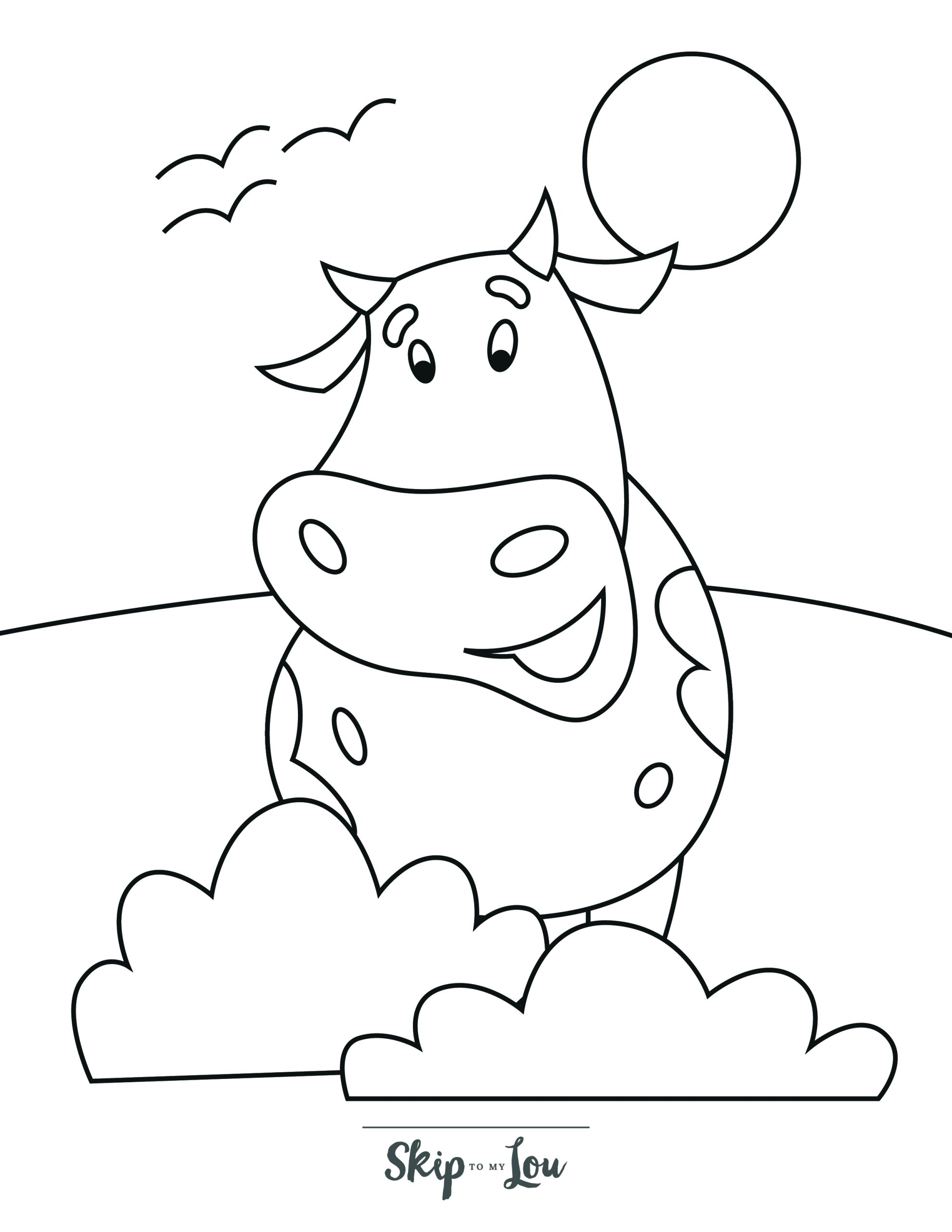 free cow coloring pages