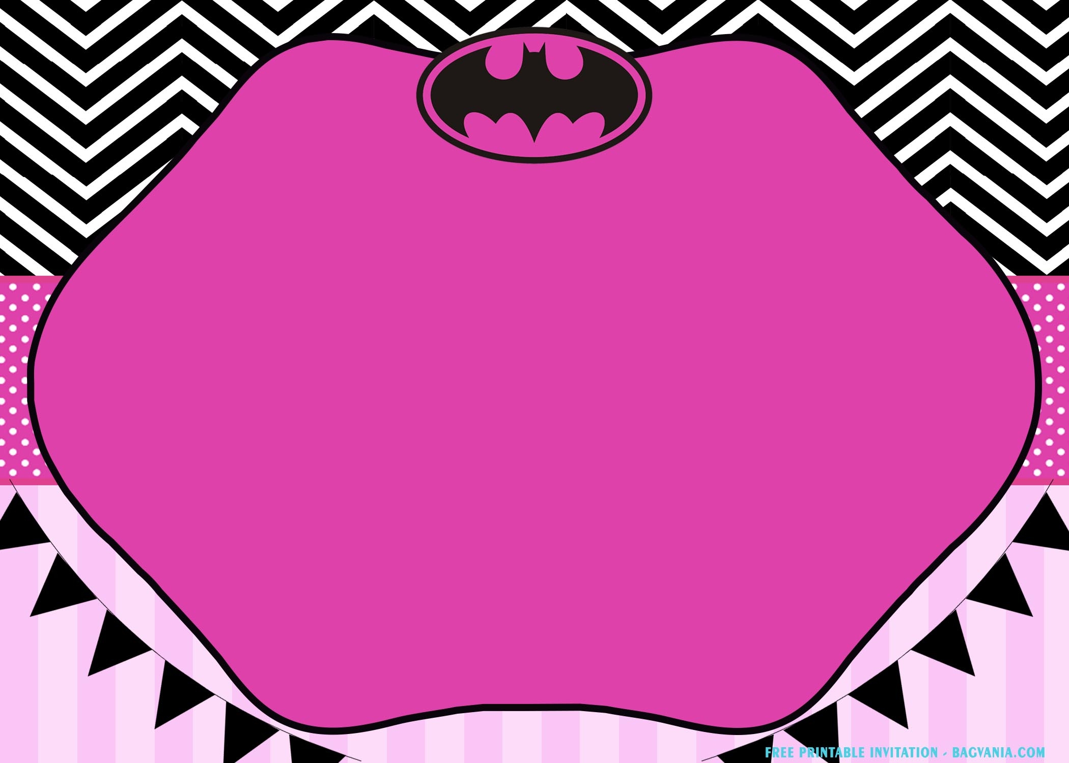  FREE Printable Cute Blackpink Batgirl Baby Shower Invitation 