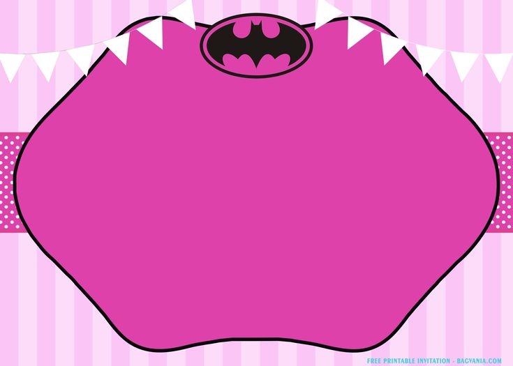 FREE Printable Cute Blackpink Batgirl Baby Shower Invitation