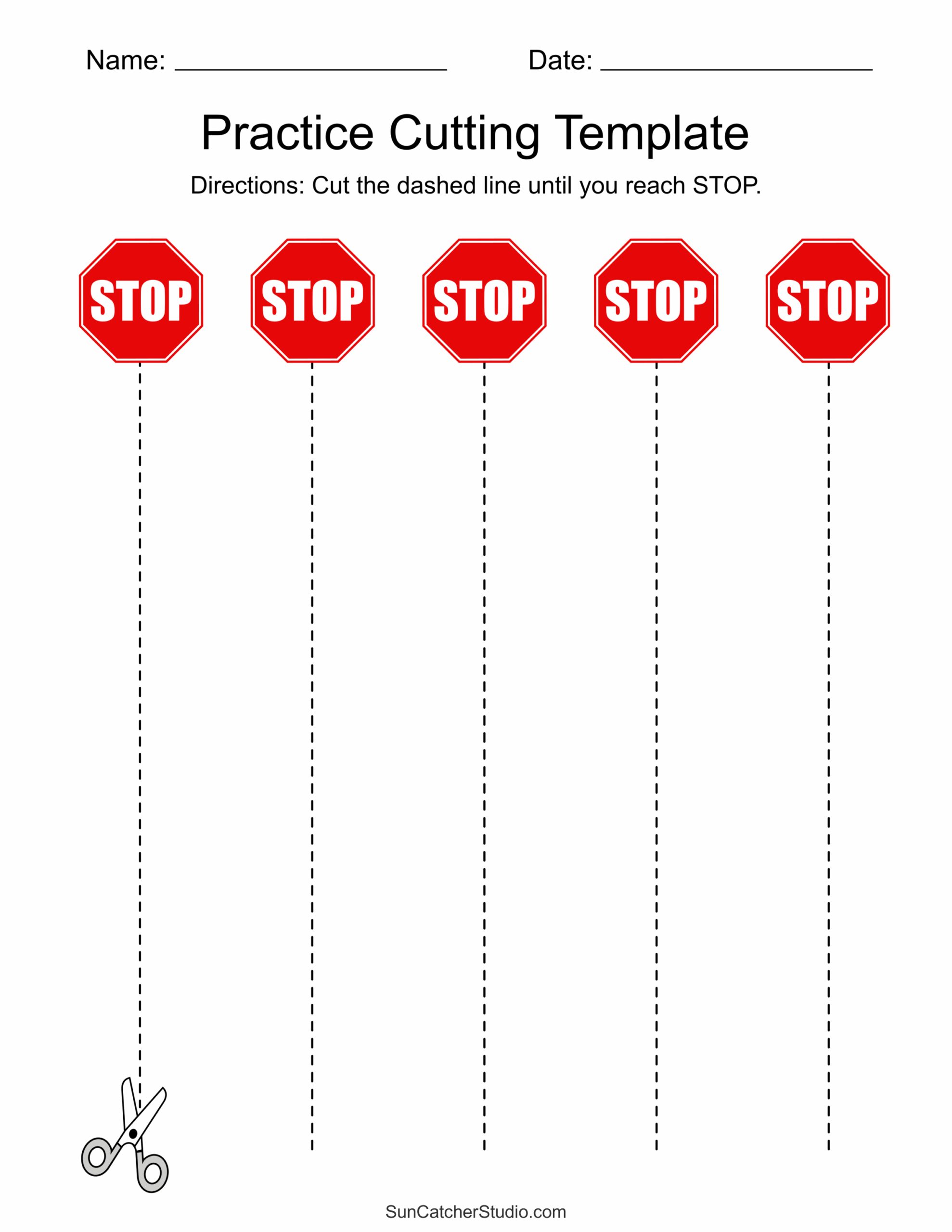 cutting worksheet for preschoolers printable