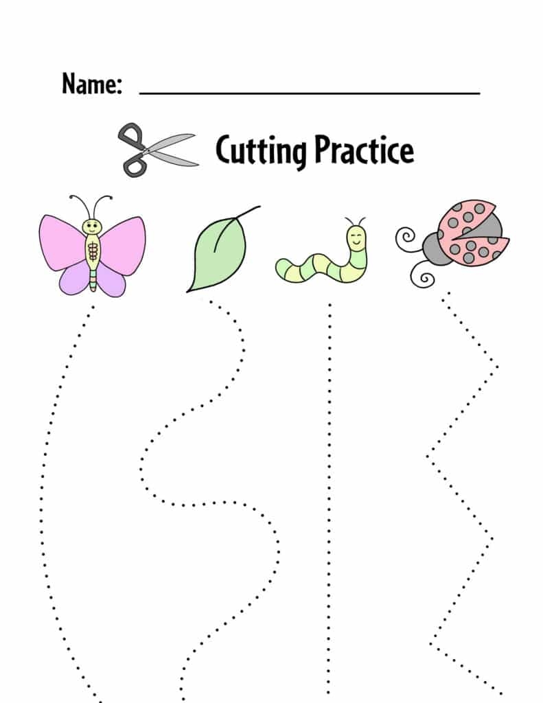 cutting practice worksheets preschool