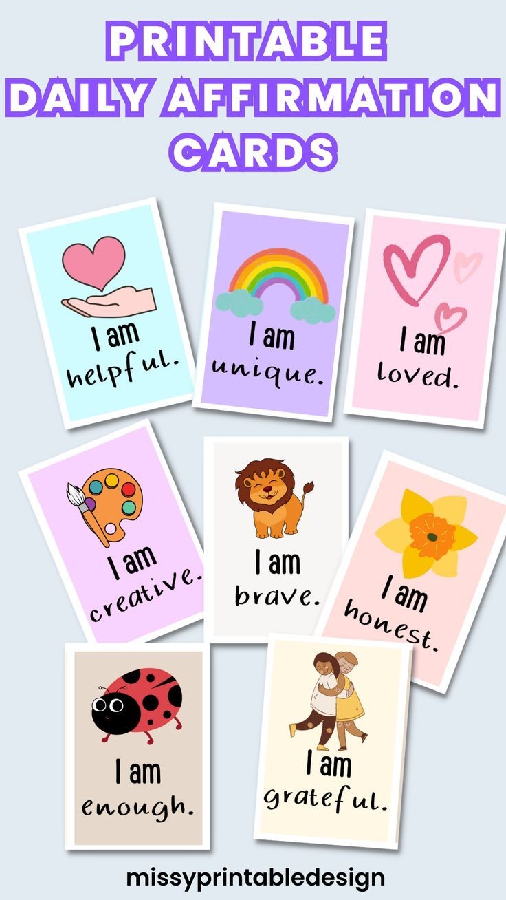 Free Printable Daily Affirmation Cards For Kids