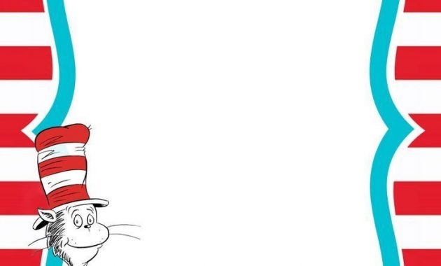 Free Printable Dr seuss Cat In The Hat Invitation Template Regarding