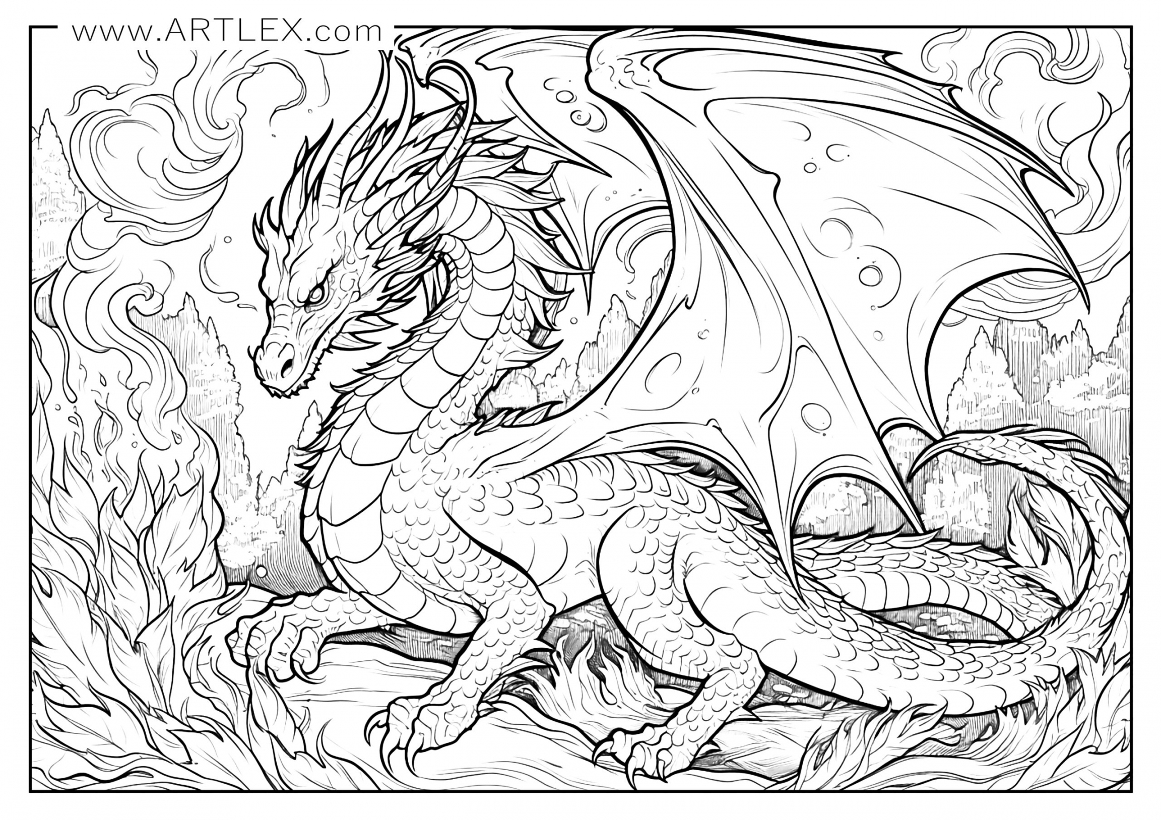 dragon free printable coloring pages