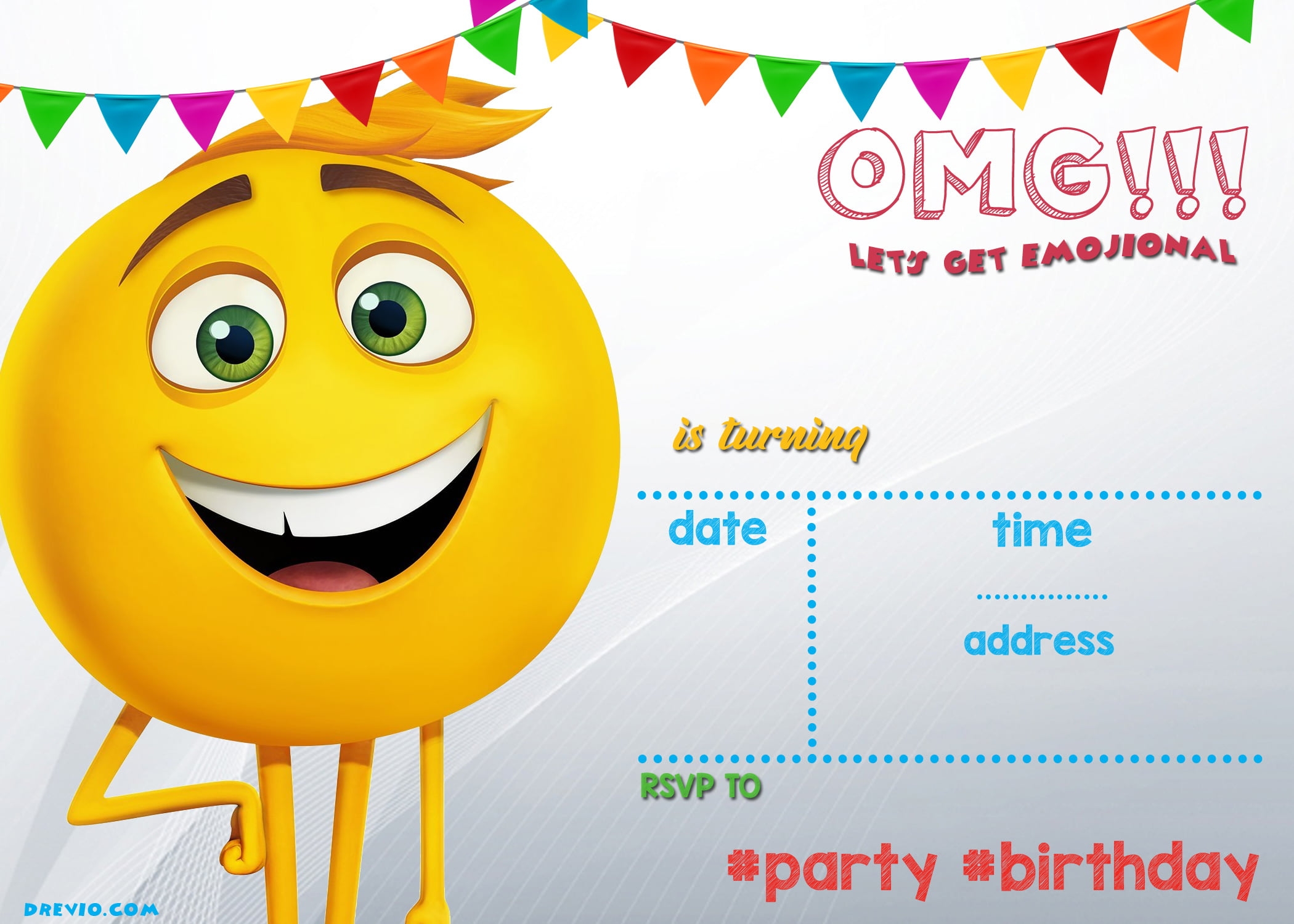 blank emoji invitation template