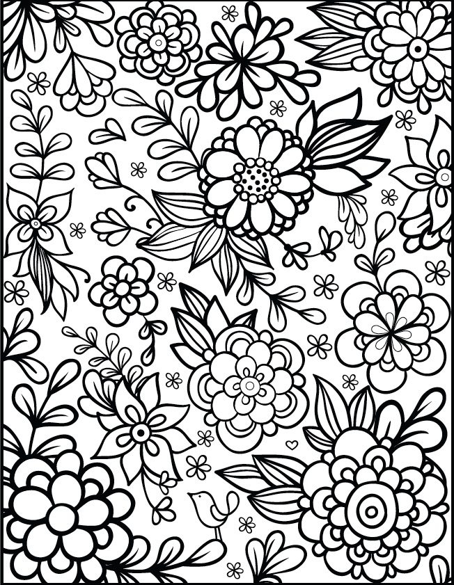 flower color pages free printable