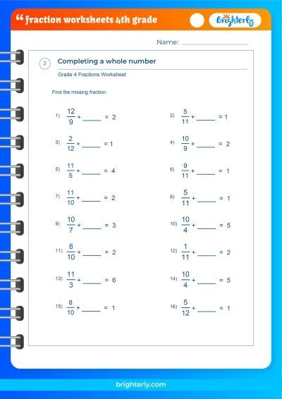 FREE Printable Fraction Worksheets 4Th Grade PDFs Brighterly