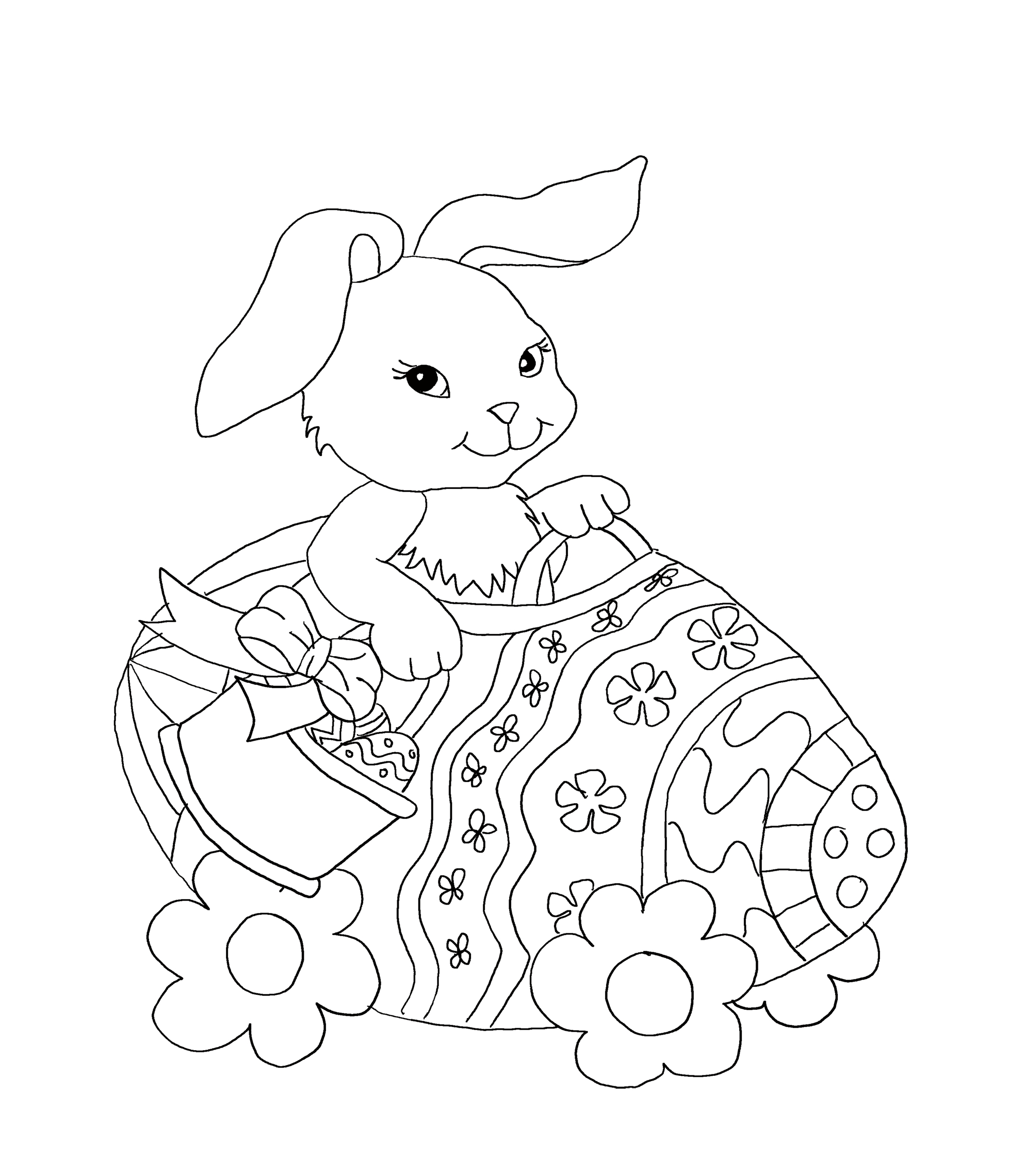 free printable full size easter bunny coloring pages