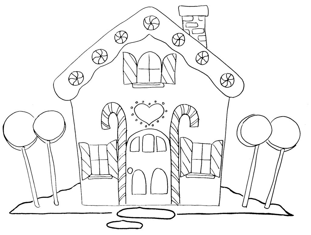 free gingerbread house coloring pages