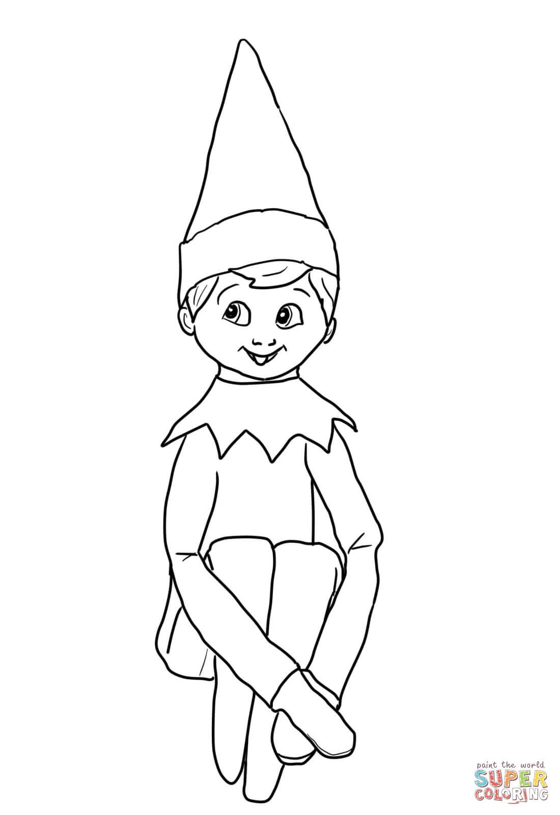 free printable elf on the shelf coloring pages
