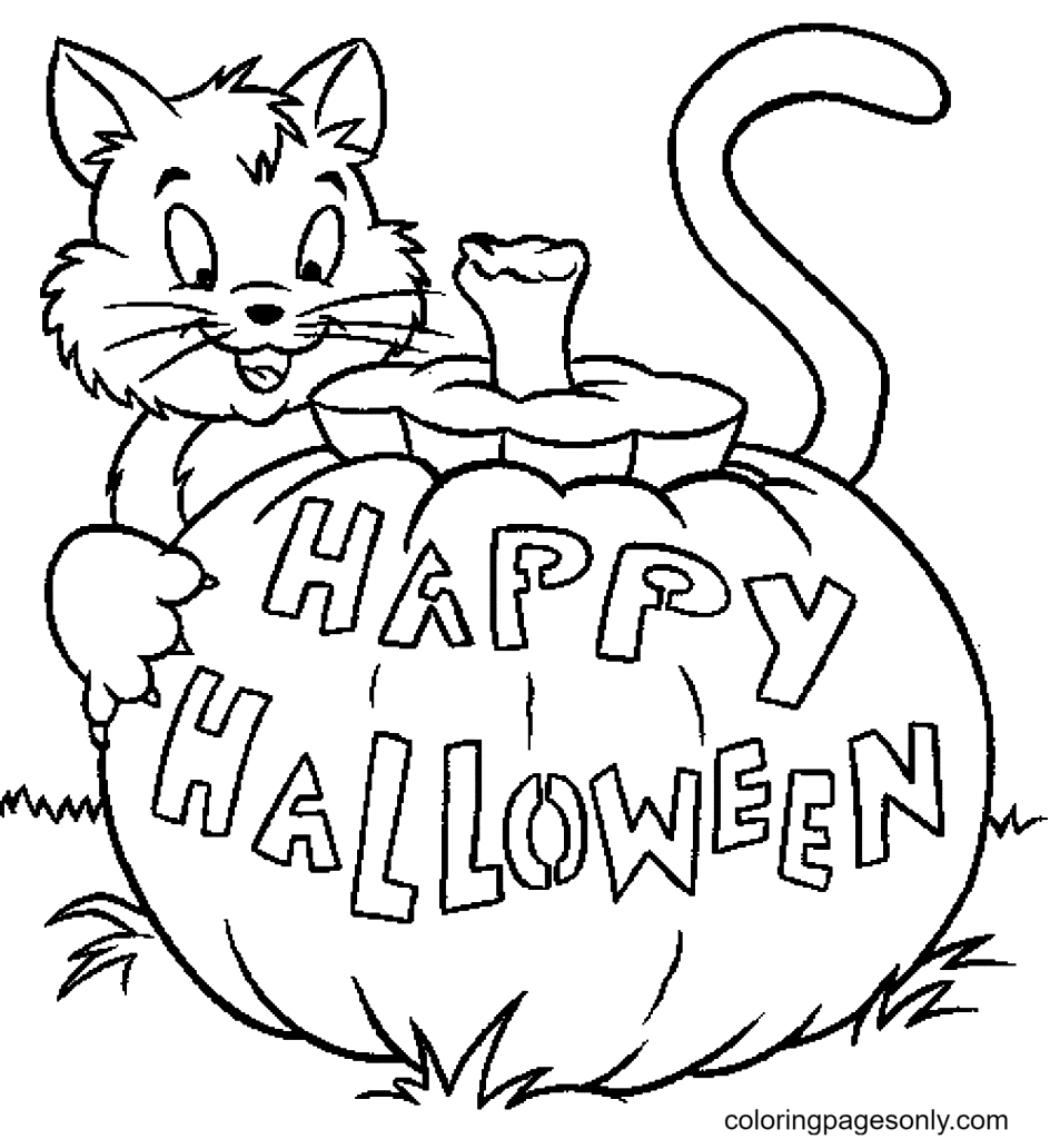 cat coloring page free