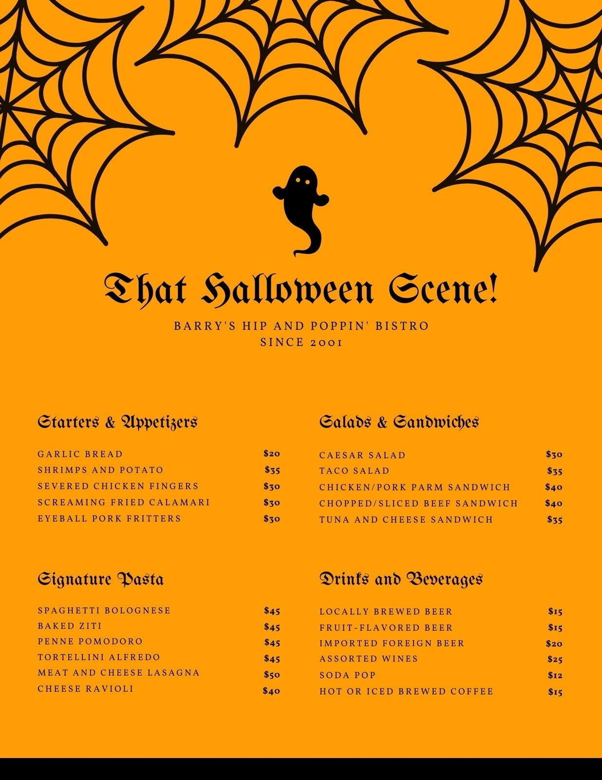 Free Printable Halloween Menu Templates Free Printable