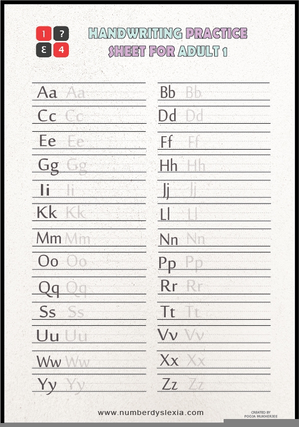 handwriting worksheet alphabet free printable