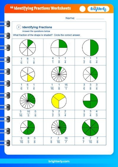 identifying fractions worksheets
