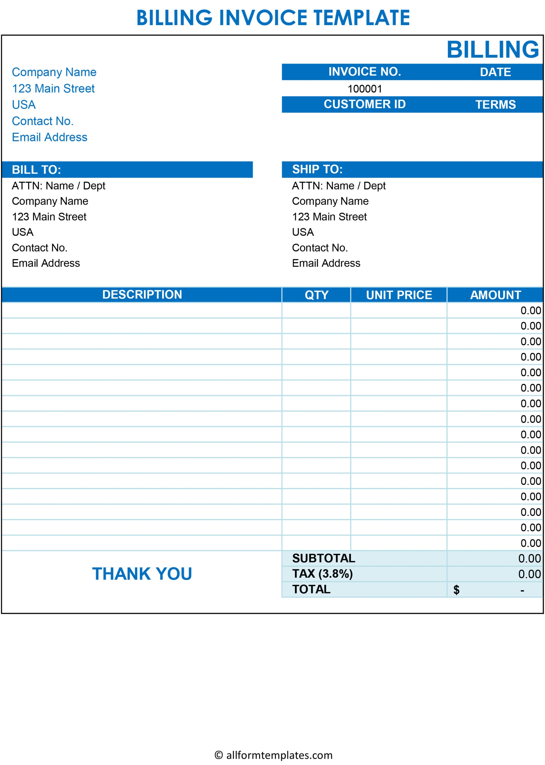 free printable invoice template pdf