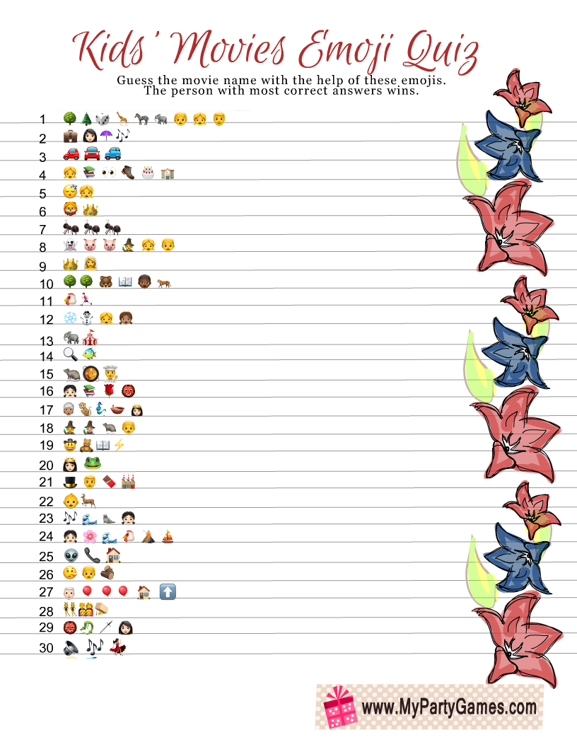 quiz games for kids printable