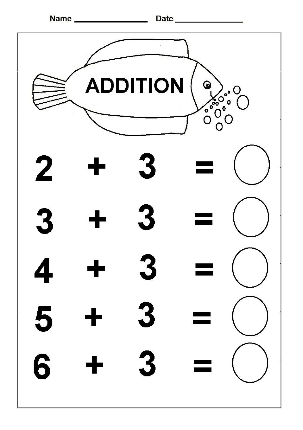 kindergarten math worksheets - printable