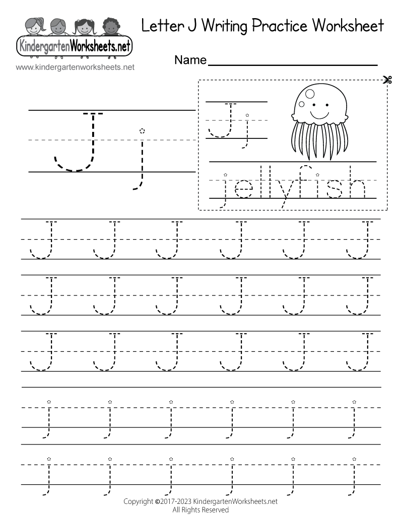 printable pictures starting with letter j