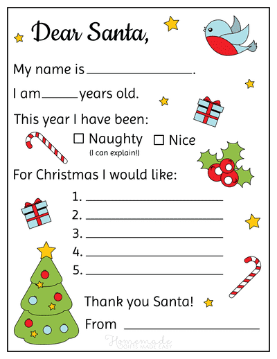 Free Printable Letter To Santa Templates 9600 Hot Sex Picture
