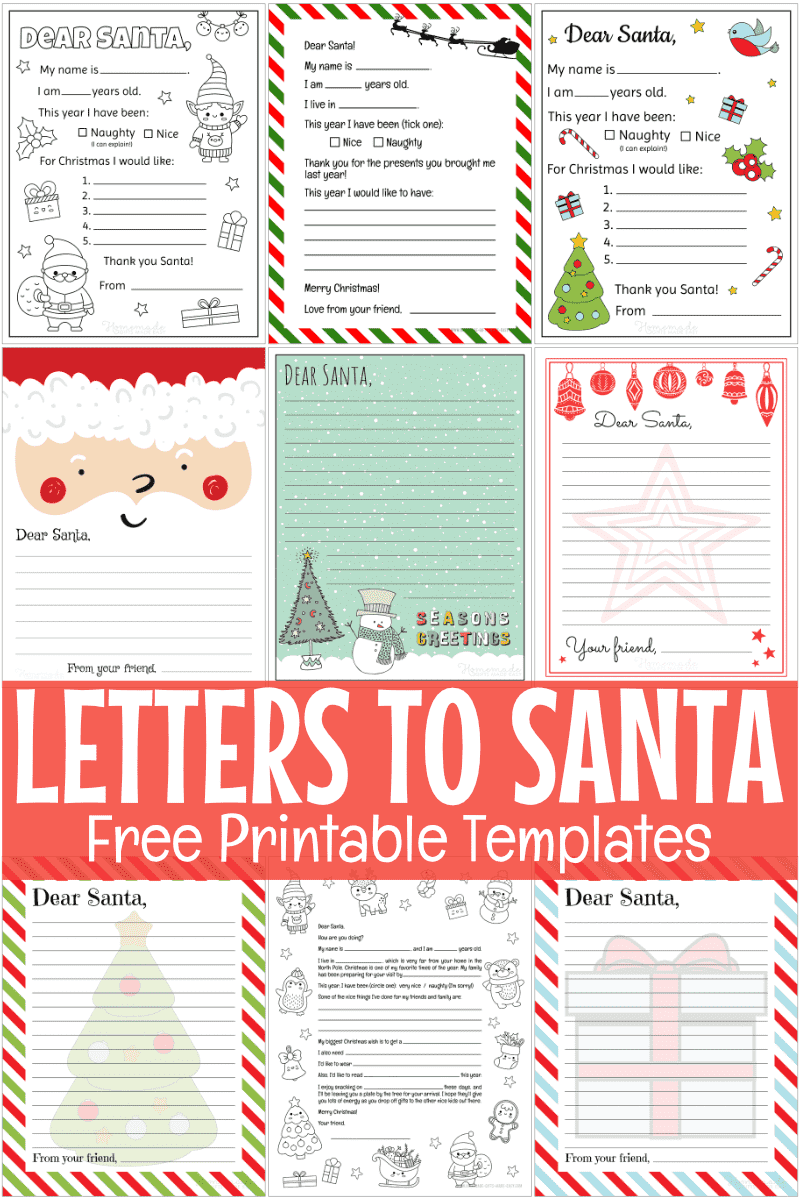 free printable santa letter templates