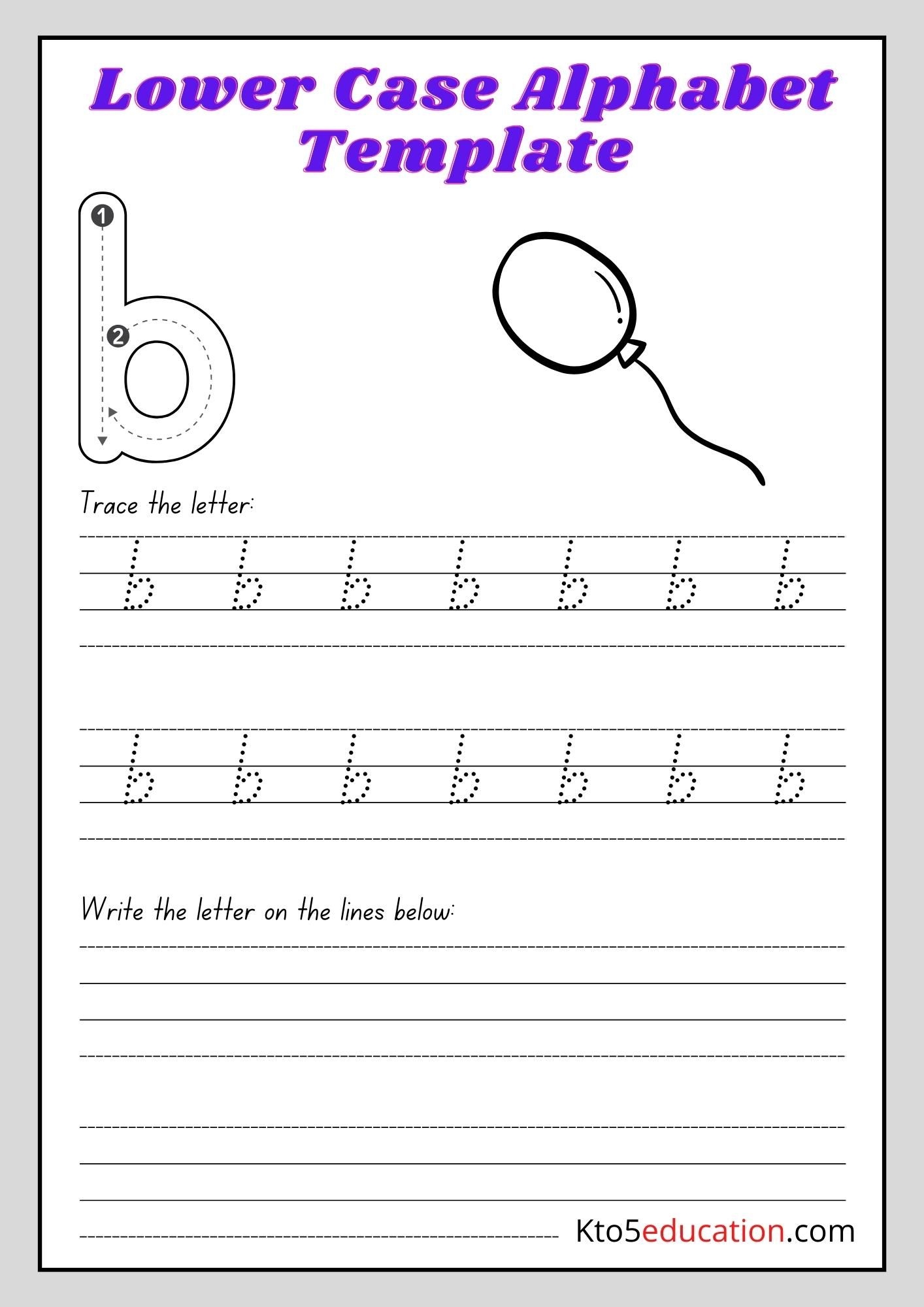 Free Printable Lower Case Alphabet Letter B Worksheet Check More At 
