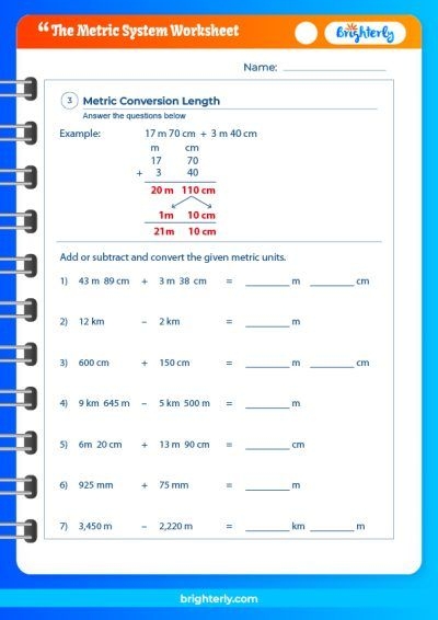 FREE Printable Metric System Worksheets PDFs Brighterly 