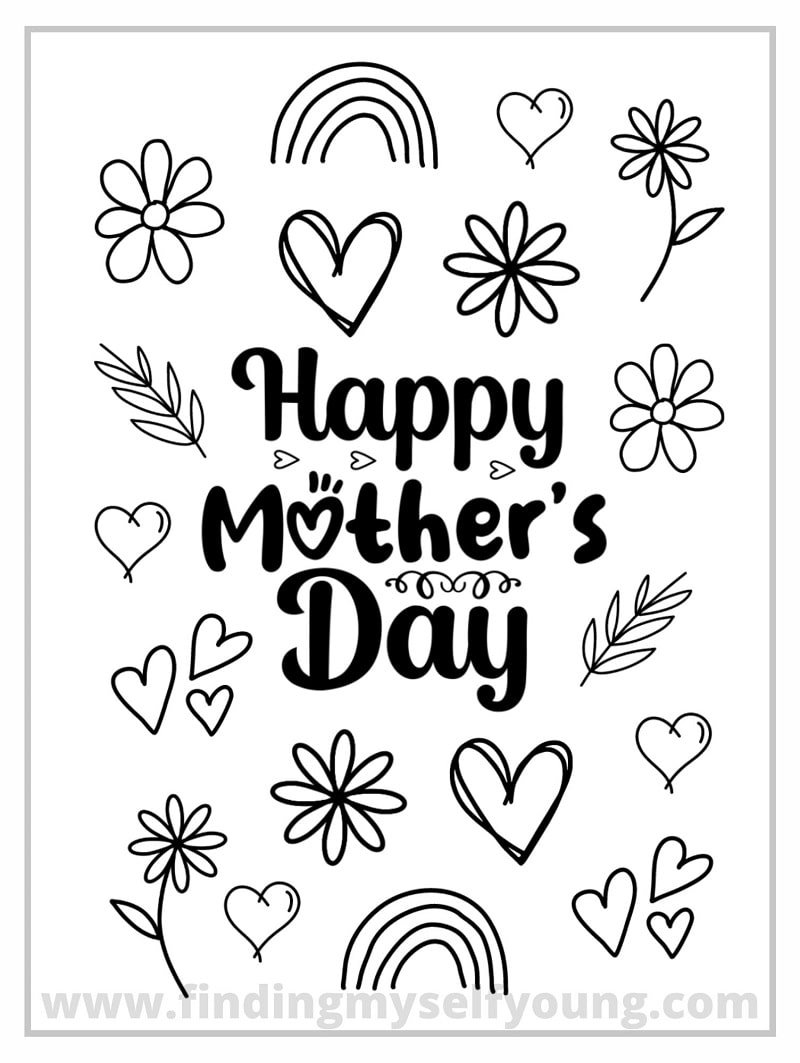 Free Printable Mother 39 s Day Colouring Card Finding Myself Young