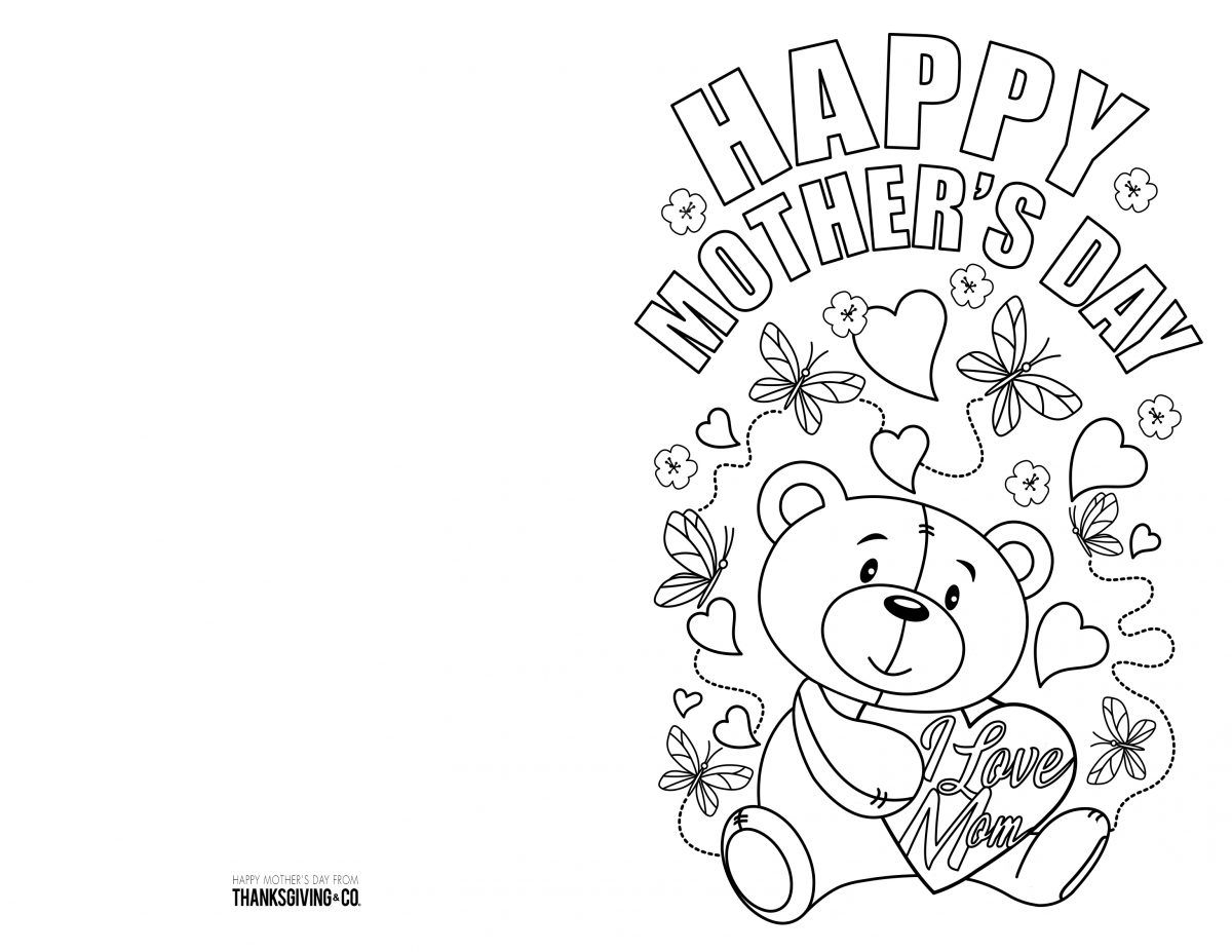 printable black and white mother's day cards