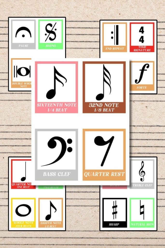 piano note flash cards printable