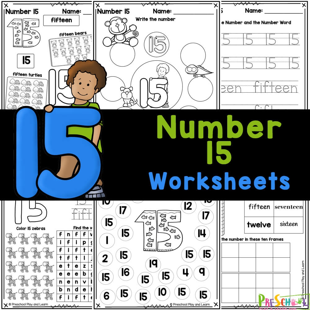 free printable number 15 worksheet for preschool