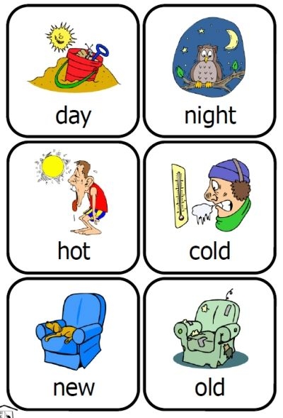 opposite picture cards printable